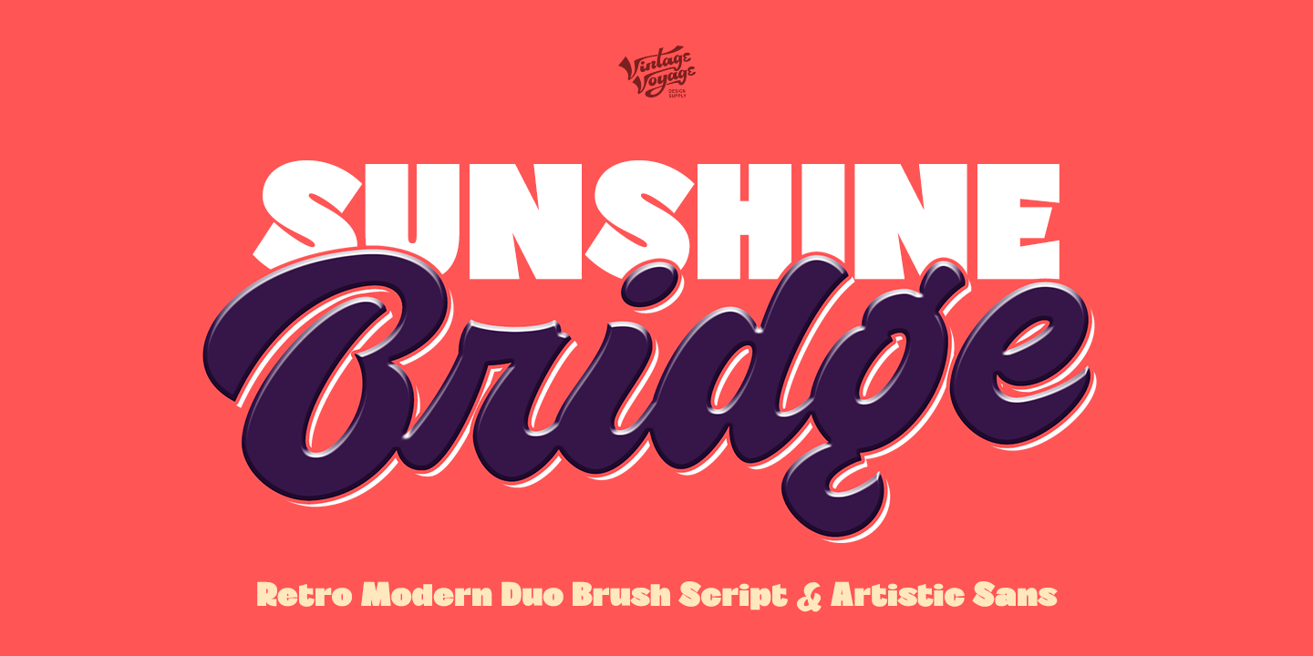 Beispiel einer VVDS Sunshine Bridge Script Press-Schriftart